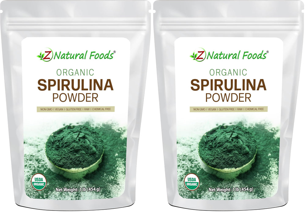 Front view of Z Natural Foods Organic Spirulina Powder Pack 2
