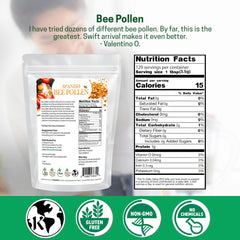 Close-up view of premium Spanish bee pollen granules