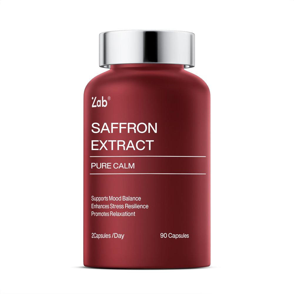 Front packaging of ZAB Saffron Supplements 88.5 mg capsules