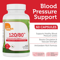 Front label of Zahler 120/80 Cardiovascular Support Formula