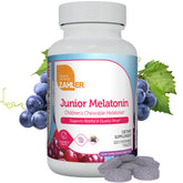 Bottle of Zahler 1mg Children's Melatonin grape-flavored chewables, 60 count