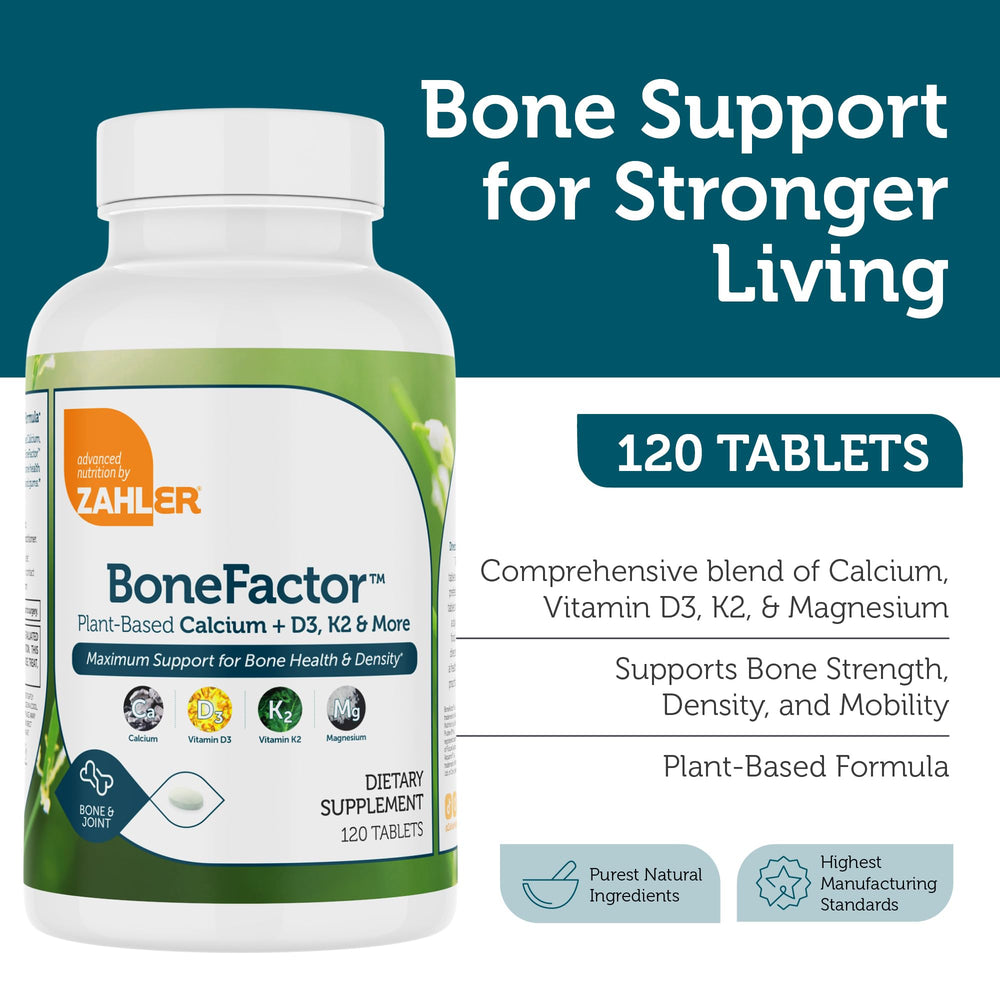 Illustration of bones and joints with calcium and vitamins