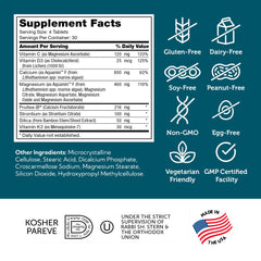 Zahler Bonefactor packaging highlighting calcium, D3, K2, and magnesium
