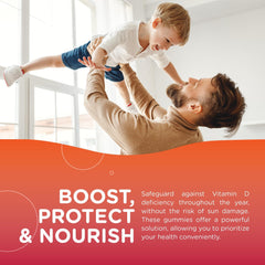 Close-up of yellow and red Vitamin D3 gummies