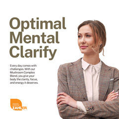 Back label with nutrition facts for Zahler Chapter Six 10 in 1 Mushroom Complex Raspberry