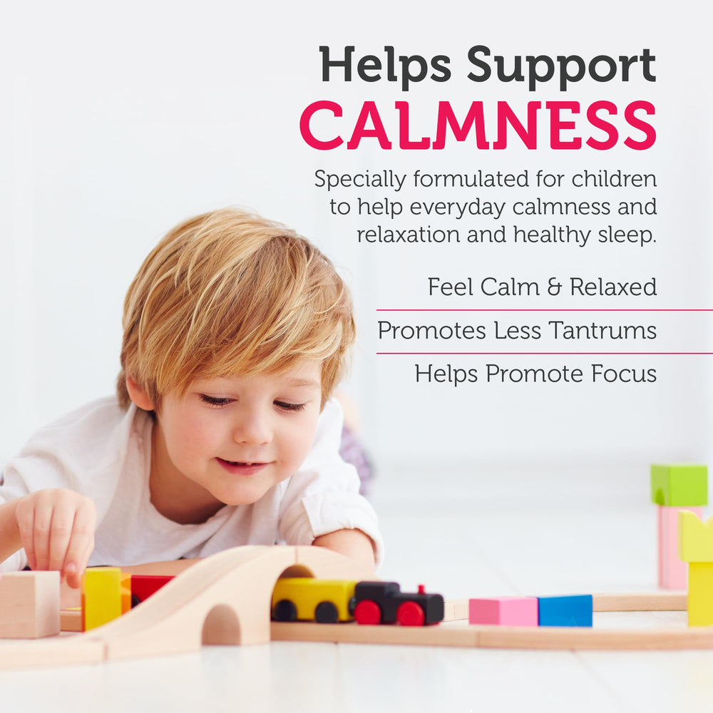 Sugar-free sleep support imagery for ChildCalm chewables