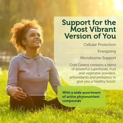 Ingredients panel featuring spirulina and chlorella