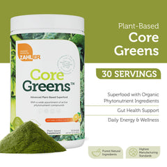 Organic greens powder blend with spirulina and chlorella