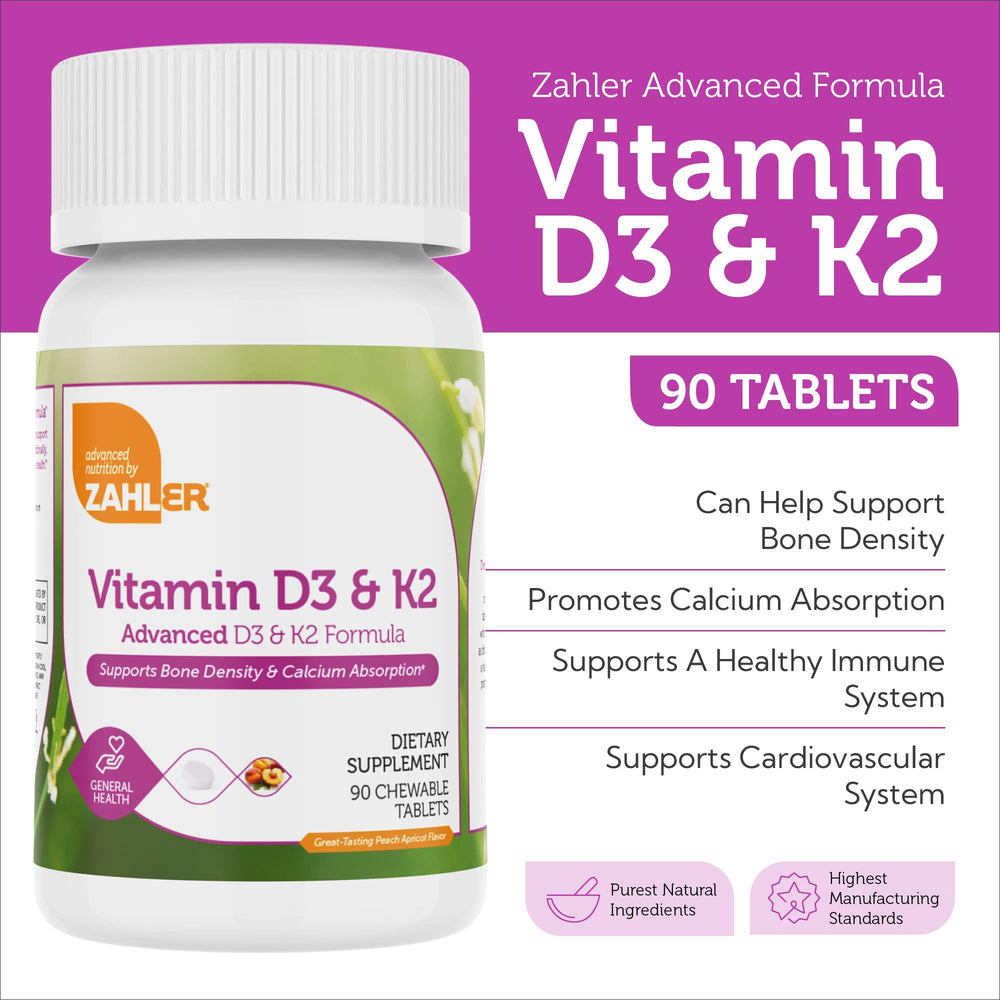 Kosher certification icon on Zahler D3 K2 packaging