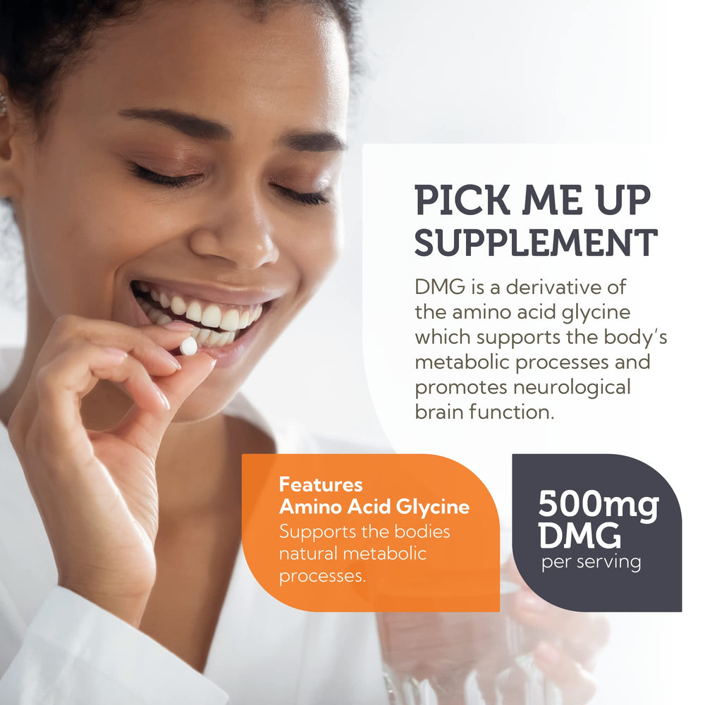 Close-up of 500mg DMG chewable tablet