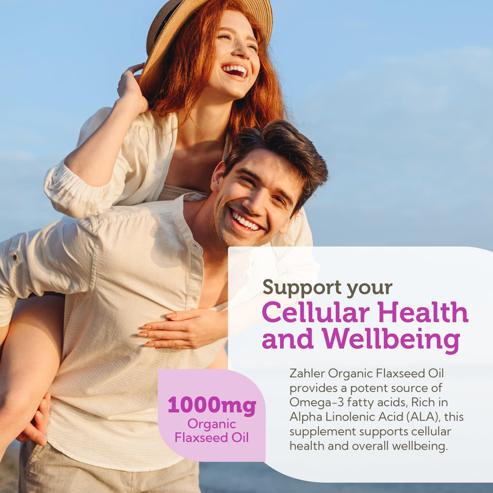 Packaging of Zahler Flaxseed Oil 90 count bottle