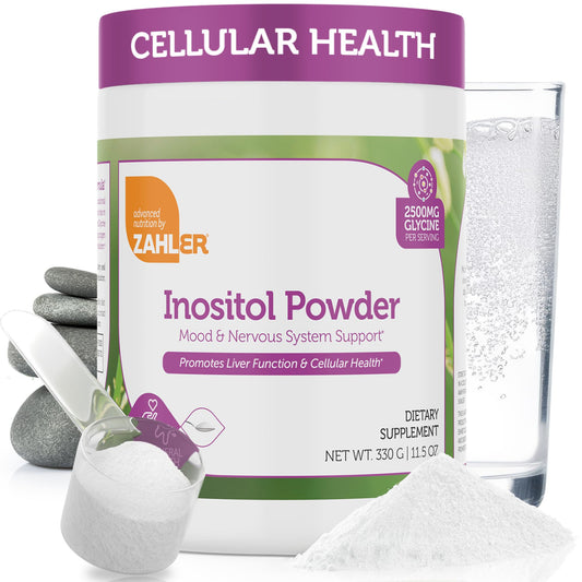 Zahler Inositol & Glycine Powder bottle showing 11.5 oz label