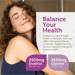 Ingredients panel for Zahler Inositol & Glycine powder