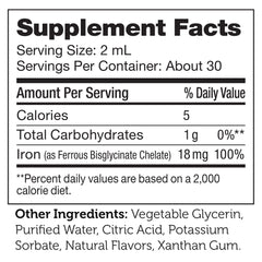 Close-up of Zahler Iron Drops bottle label