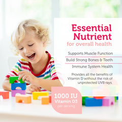 Nutrition facts label for Zahler Junior D3 1000 IU kids chewables