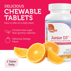 Close-up of Zahler Junior D3 orange flavor chewables