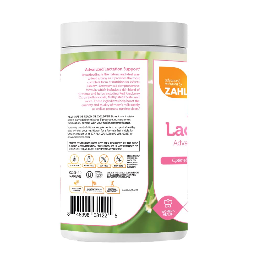 Bottle of Zahler Lactivate Advanced Lactation Support