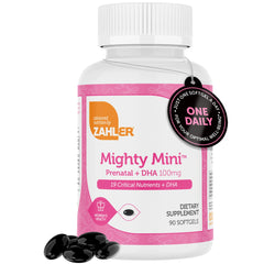 Label showing 19 essential prenatal nutrients and DHA