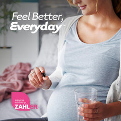 Front view of Zahler Mighty Mini bottle featuring 90 softgels