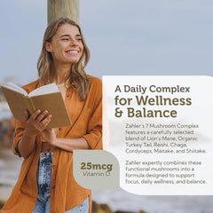 Close-up of Zahler Mushroom Complex bottle