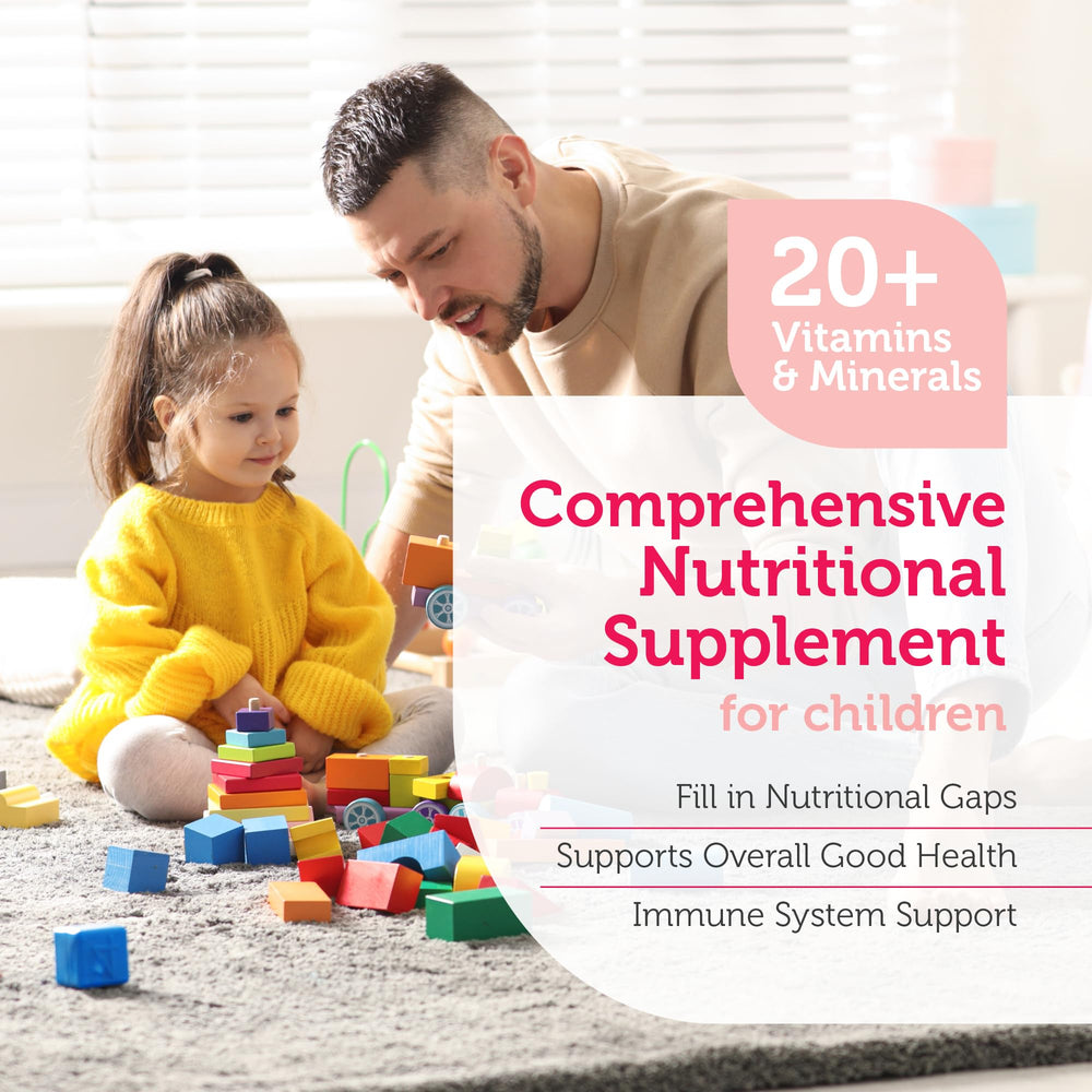 Nutrition facts label for Zahler Kids Multivitamin