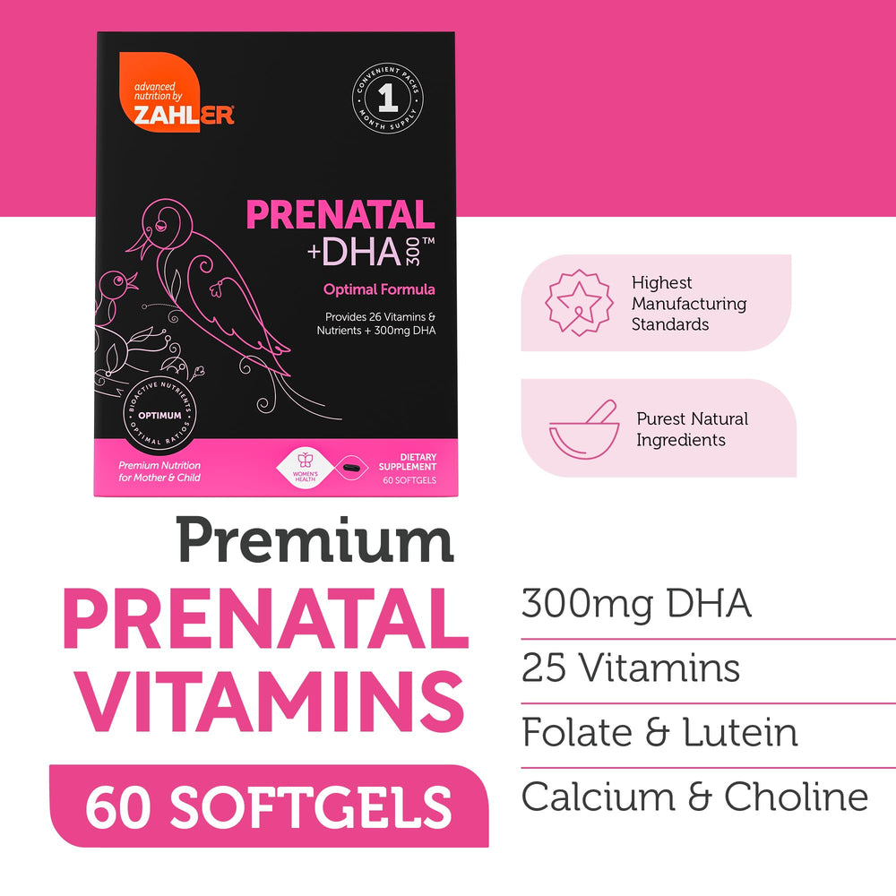 Nutrition label highlighting 300 mg DHA per serving