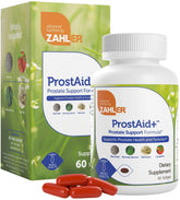Zahler ProstAid+ prostate supplements bottle with 60 vegetarian softgels
