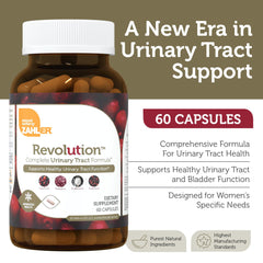 Close-up of RevolUTion label highlighting D-Mannose and Cranberry