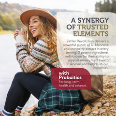 Capsules with probiotic and superfruit ingredients for urinary tract health