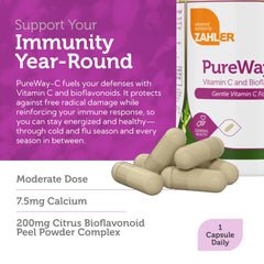 Nutrition panel and label of Zahler Vitamin C 500mg supplement