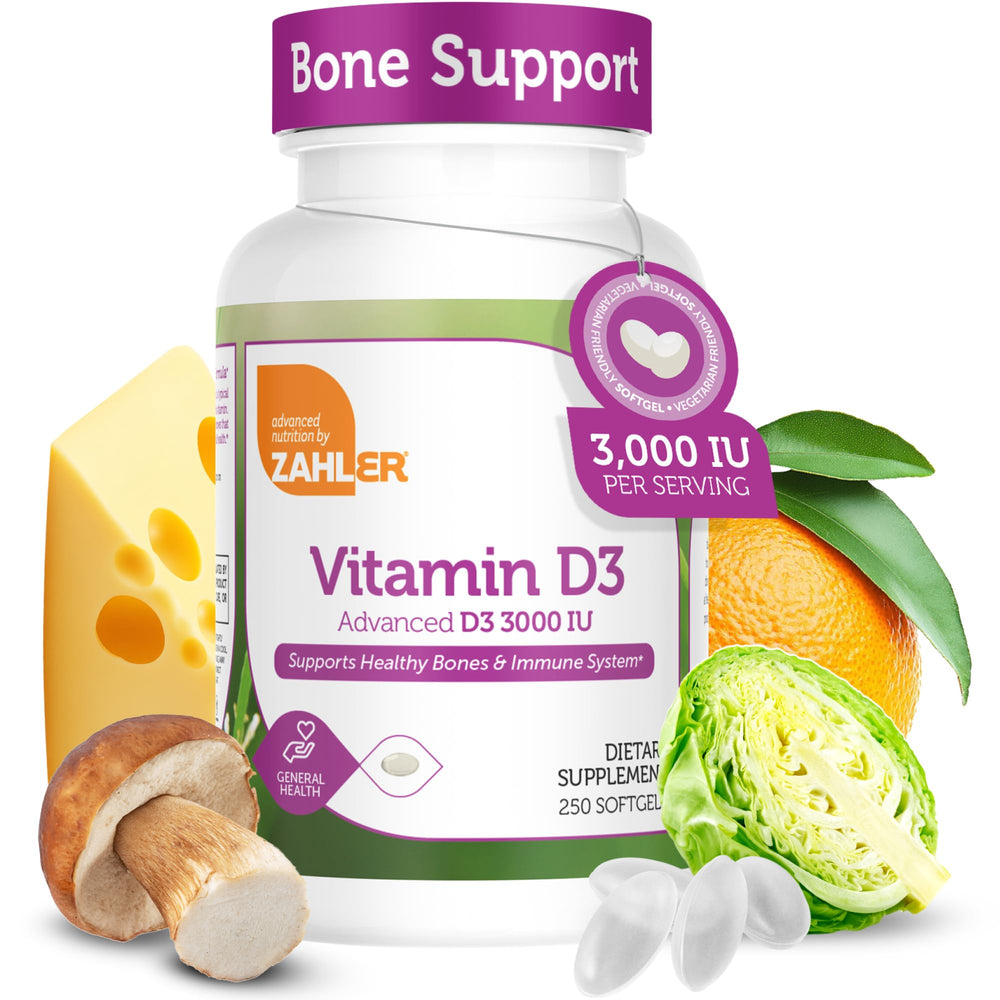 Zahler Vitamin D3 3000IU bottle front view