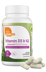Zahler Vitamin D3 & K2 bottle label – 60 capsules