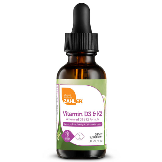 Zahler Vitamin D3 K2 Drops bottle front - 1 oz