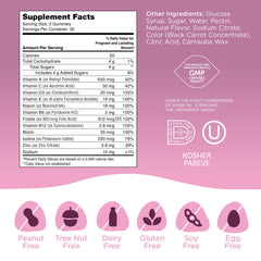 Non-GMO, gluten-free, dairy-free, soy-free indicators on packaging