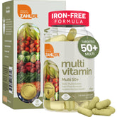 Zahler Multivitamin 50+ iron-free formula bottle with 60 capsules