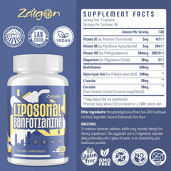 Hero shot of Zaigon Benfotiamine liposomal bottle