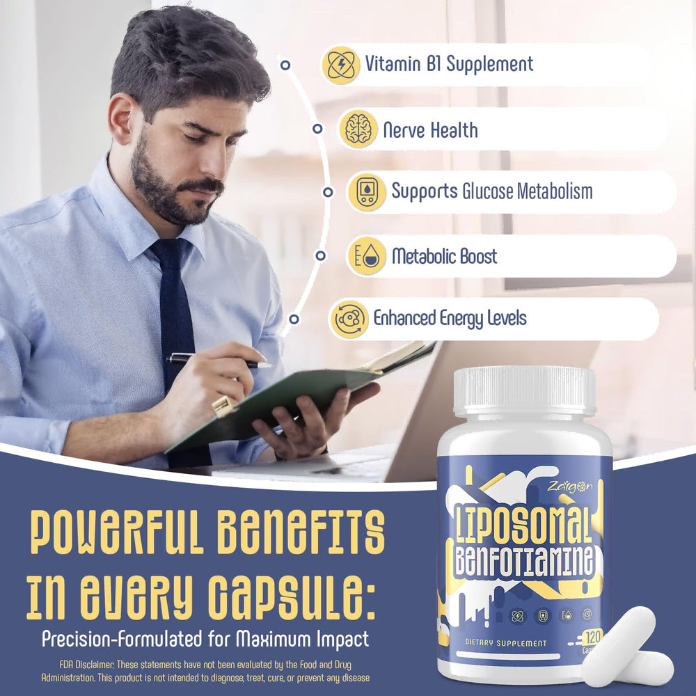 Ingredient panel of Zaigon Benfotiamine liposomal capsules