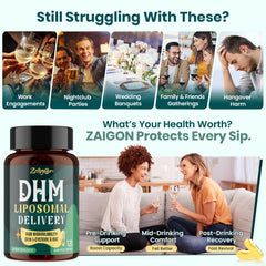 Close-up of 1000mg DHM content in Zaigon formula