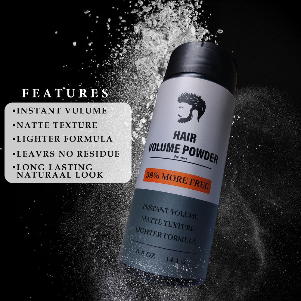 ZAMANIYA Texture Powder for Men in hand demonstrates quick, mess-free styling.