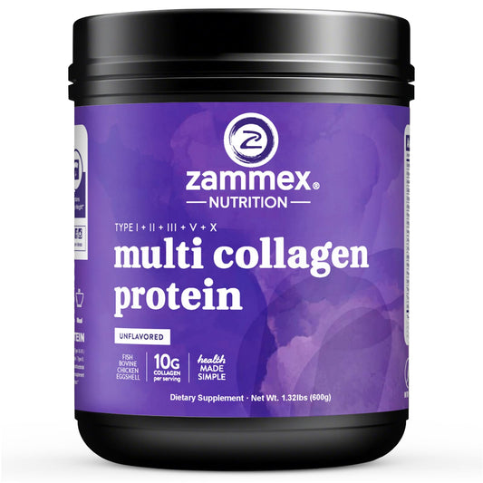 Zammex Multi Collagen Protein Powder packaging (unflavored)