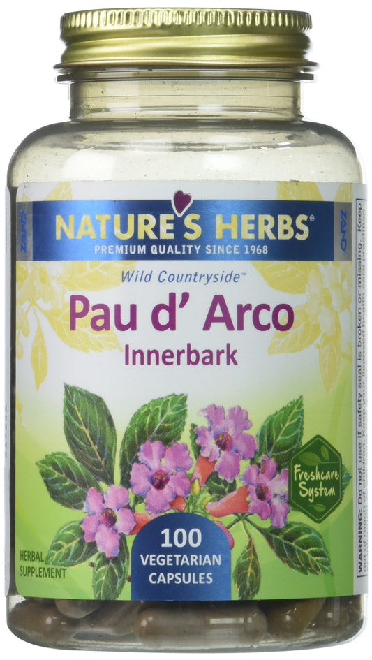 Front view of Zand Pau D'Arco Innerbark capsules bottle
