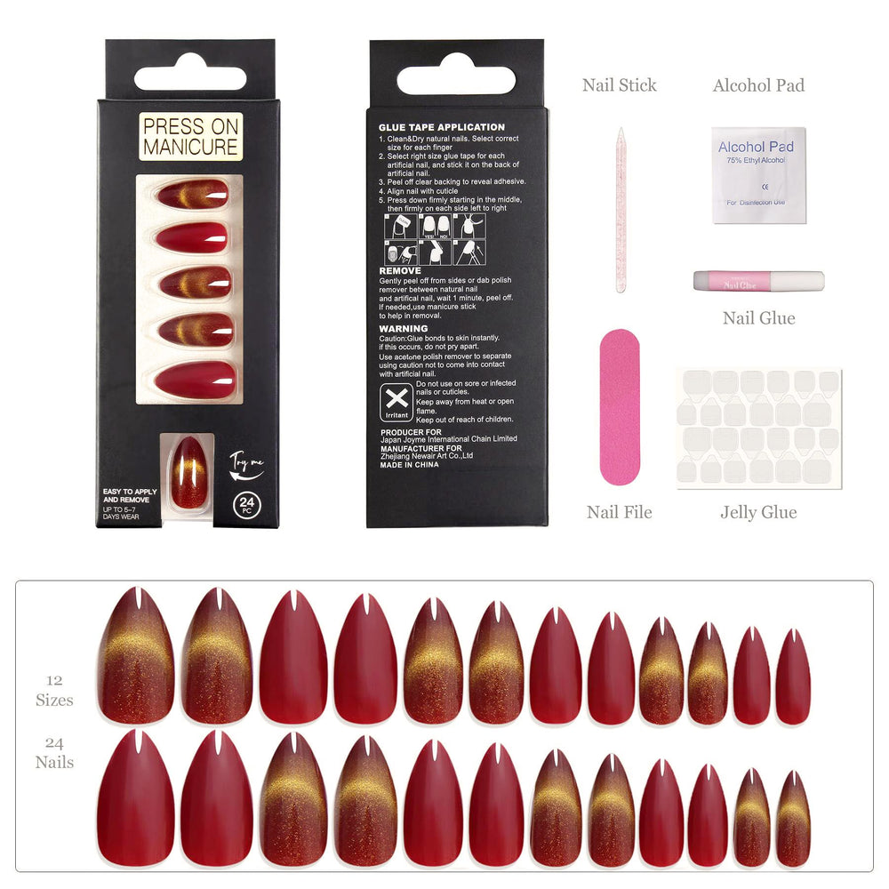 ZANVIA almond-shaped tips elongate fingers for an elegant silhouette.