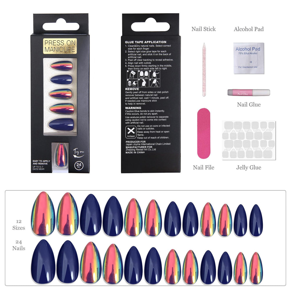 ZANVIA iridescent chrome finish catches light for photogenic nails.