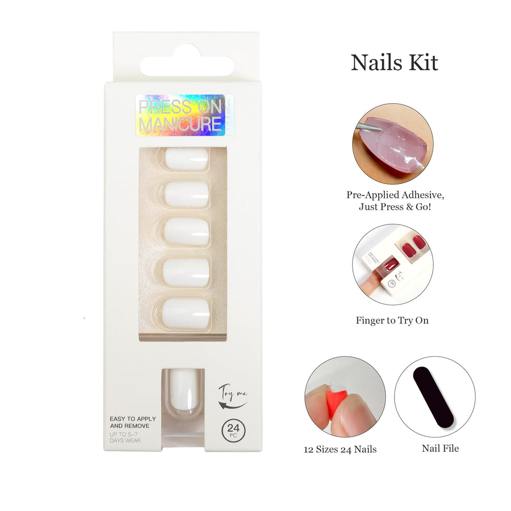 Office-ready look with ZANVIA short square nails