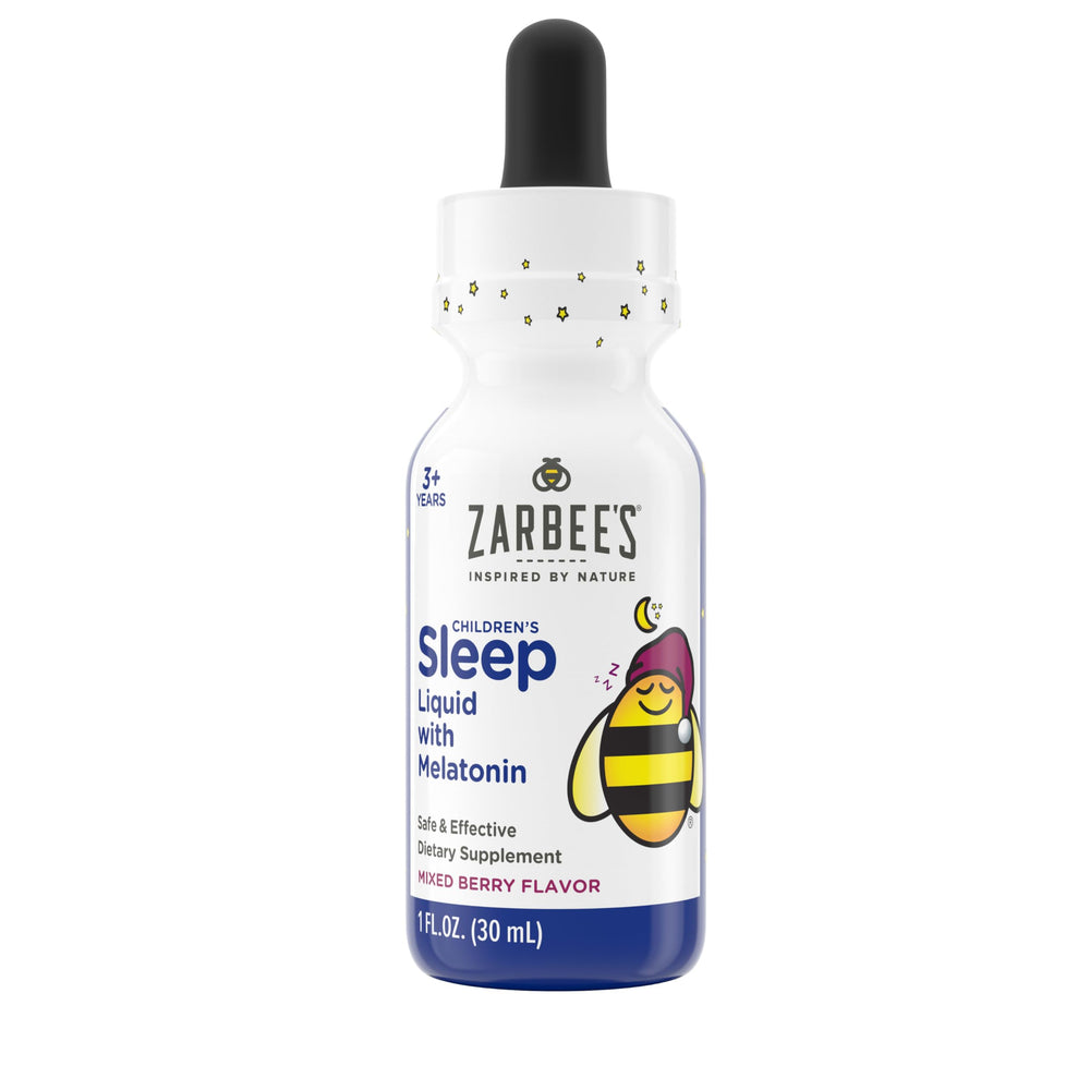Zarbee's sleep supplements line featuring kids melatonin liquid