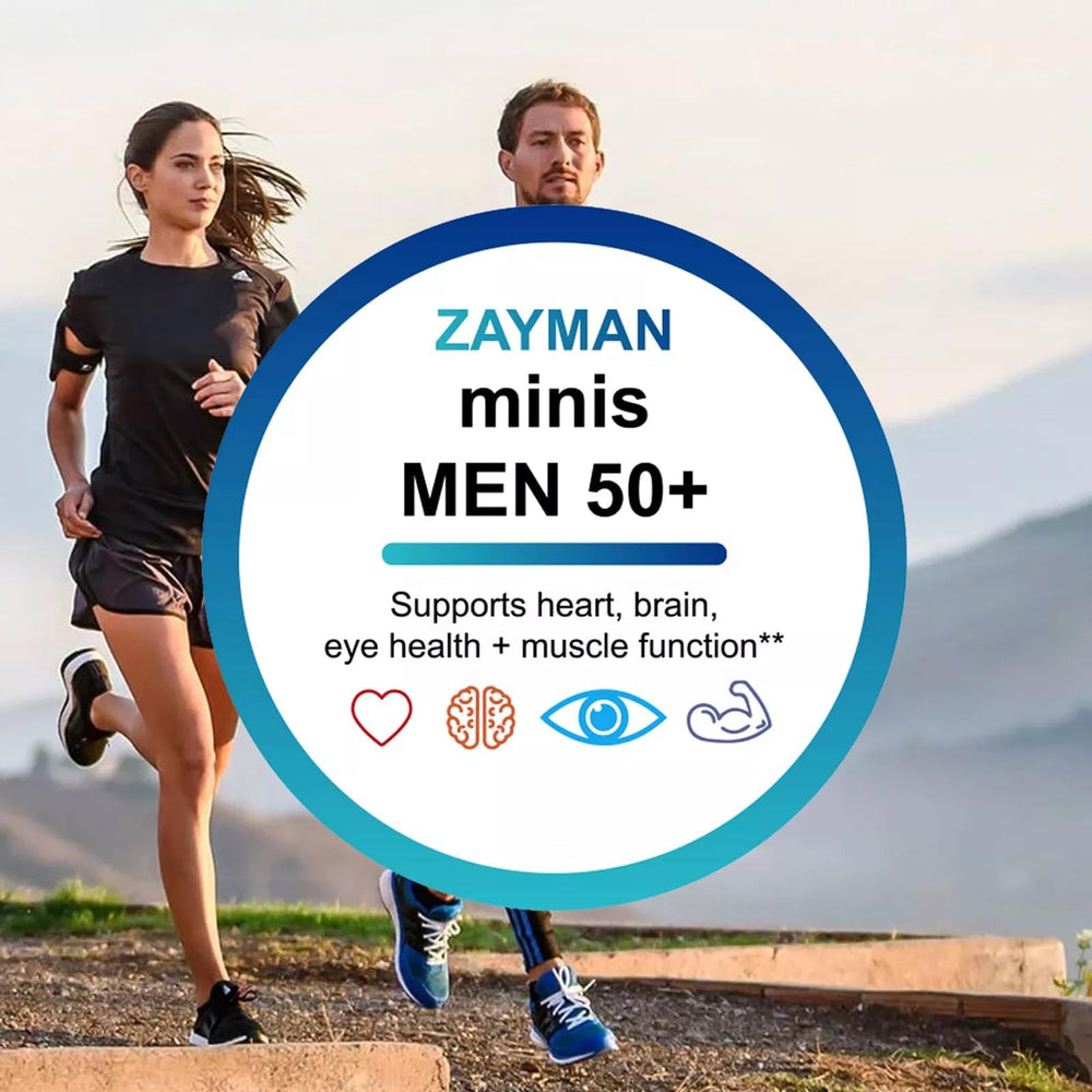 Capsules close-up of ZAYMAN Minis Multivitamin for Men 50+