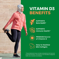 Bottle of Zaytun Vitamin D3 5000 IU with 180 mini softgels