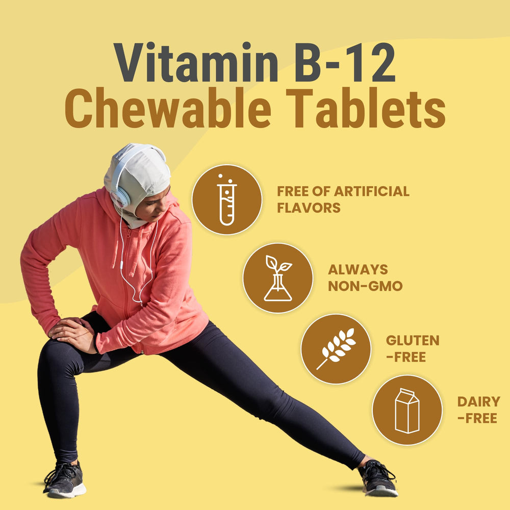 Energy and metabolism concept with Vitamin B12 1000mcg