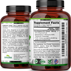 Quality control seal on Citrus Bergamot supplement