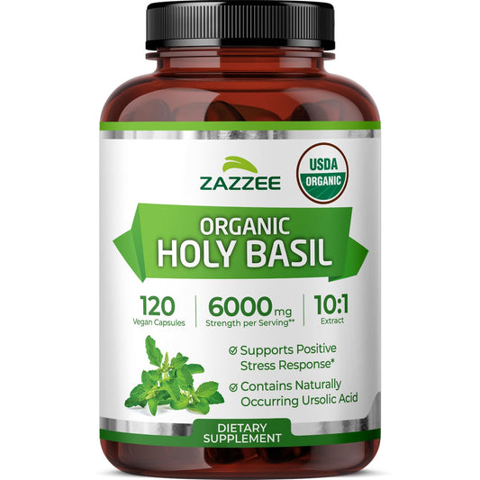 Zazzee Organic Holy Basil bottle front